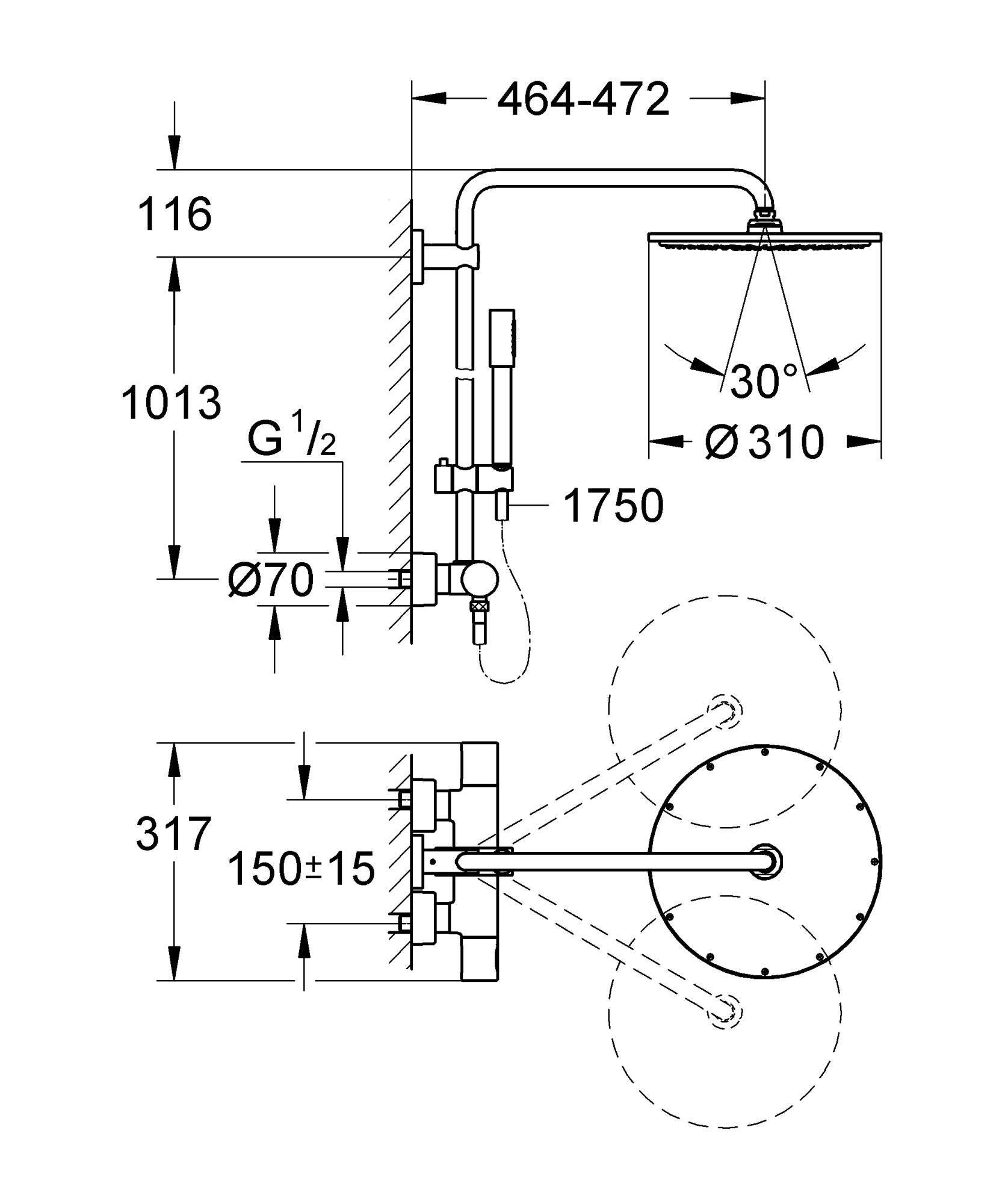 Фото Душевая система Grohe Rainshower System 27966000