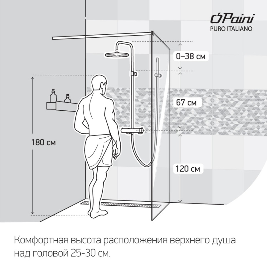 Фото Душевая система Paini Cox 78PJ689TH с термостатом