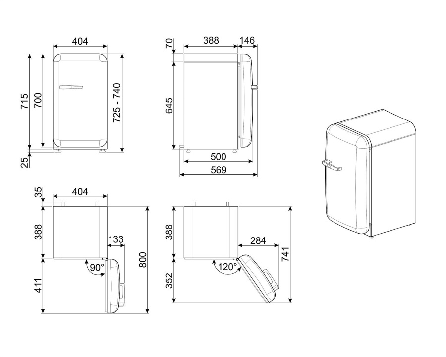 Фото Холодильник Smeg FAB5RPB5