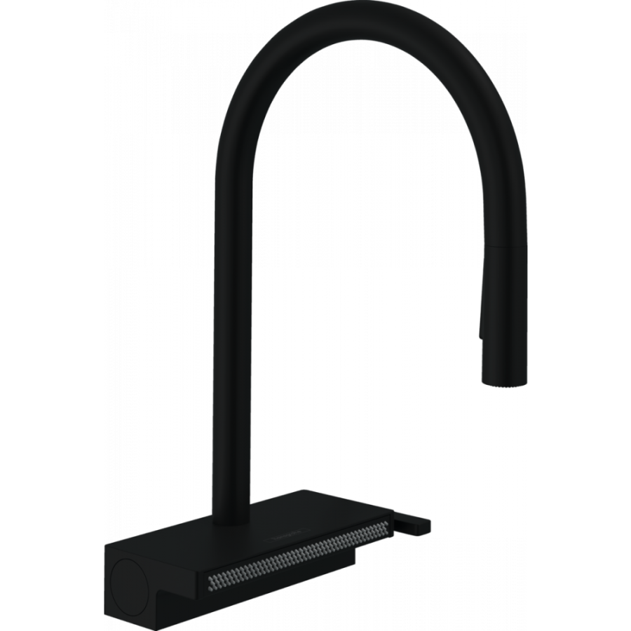 Фото Смеситель для кухни hansgrohe Aquno Select M81, 170, 3jet, sBox 73831670 с вытяжным душем, матовый черный