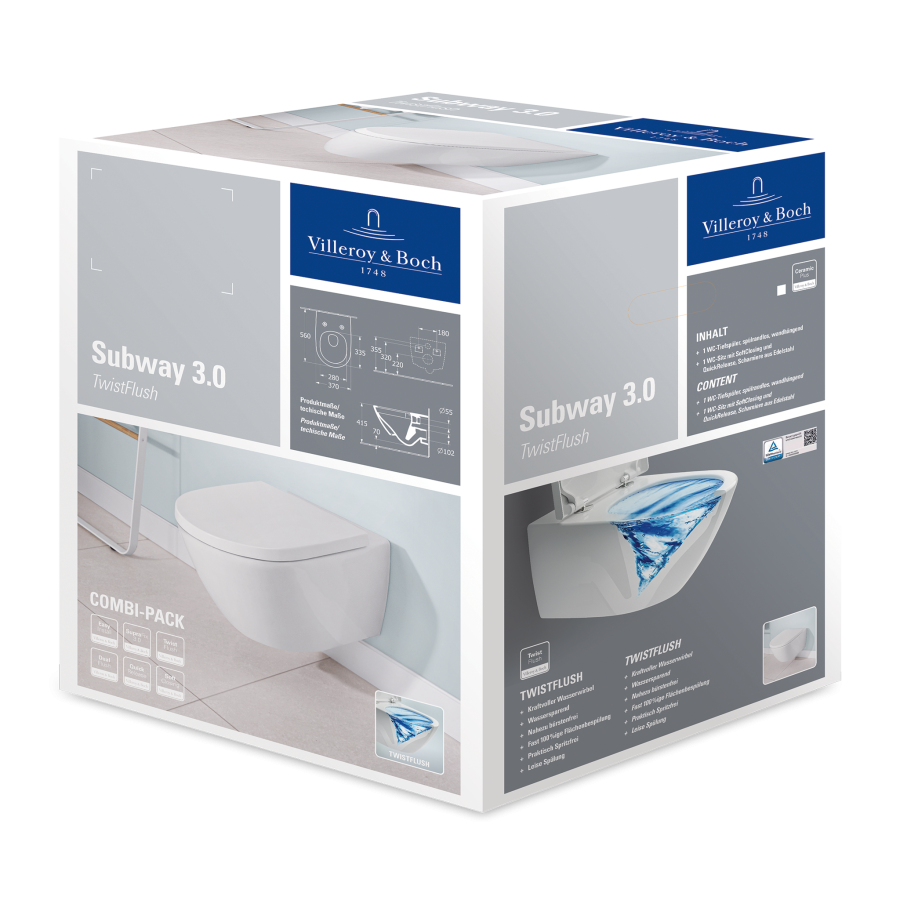 Фото Подвесной унитаз Villeroy&Boch Subway 3.0 4670TSR1 с сиденьем микролифт