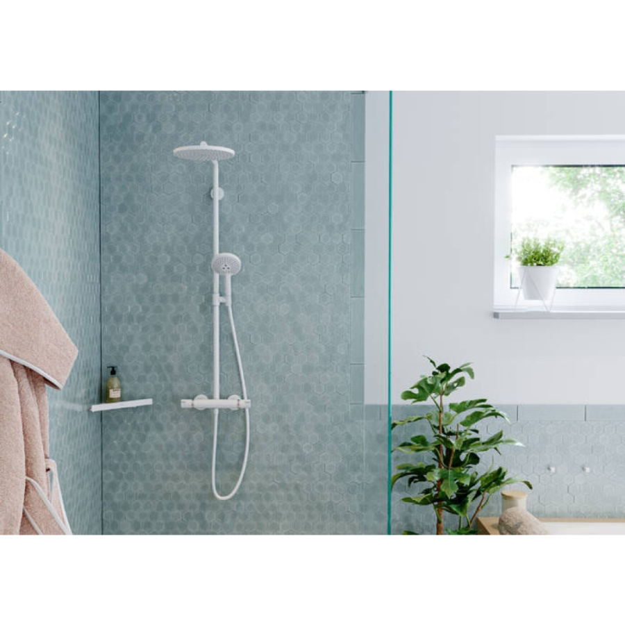 Фото Душевая стойка Hansgrohe Croma Select S 26891700 с термостатом белая матовая