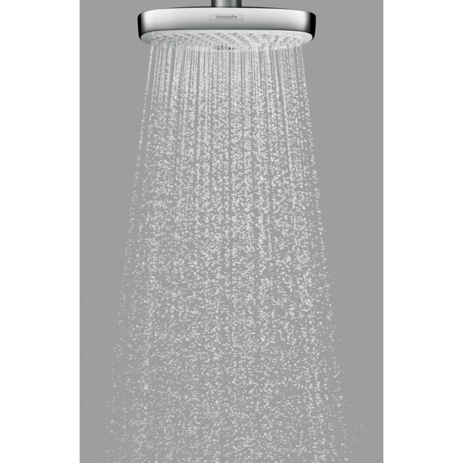 Фото Верхний душ hansgrohe 300 2jet EcoSmart 26608000 9 л/мин с потолочным подсоединением хром
