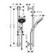 Фото Душевой набор hansgrohe Raindance Select S 120 3jet 26320400 со штангой 65 см