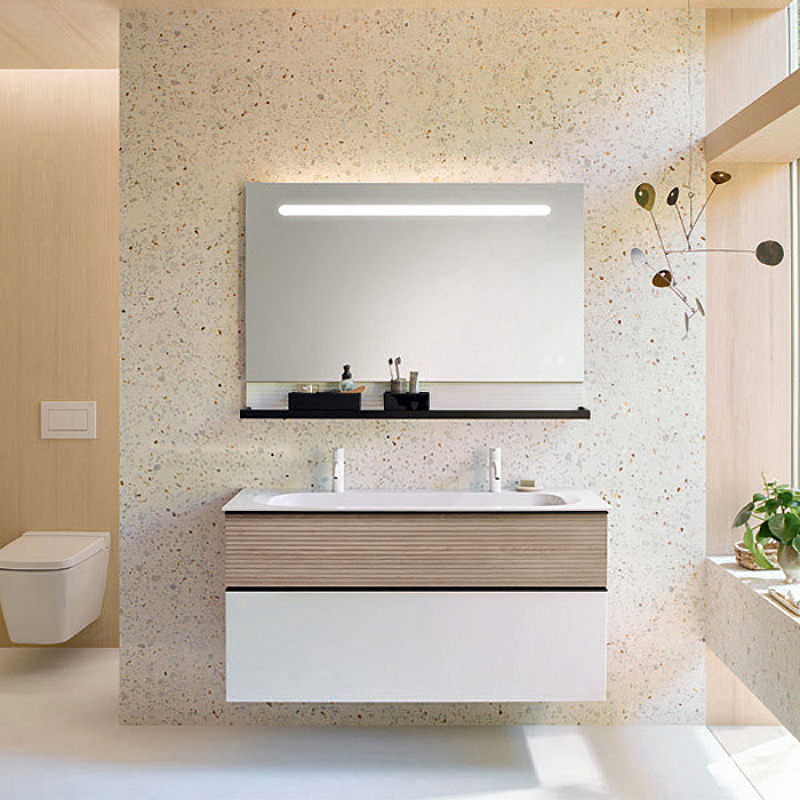 Фото Тумба с раковиной Burgbad Fiumo 120 SFXO122F3956FOT45G0200C0001*2 белый/бежевый