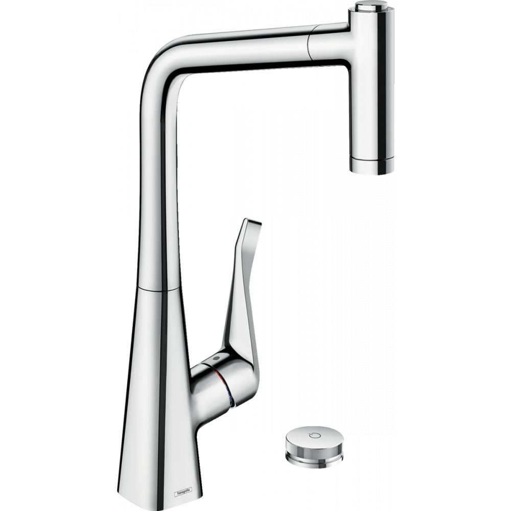 Фото Смеситель для кухни hansgrohe Metris Select M71 320, 2jet, sBox 73806000 на 2 отверстия, с вытяжным душем, хром