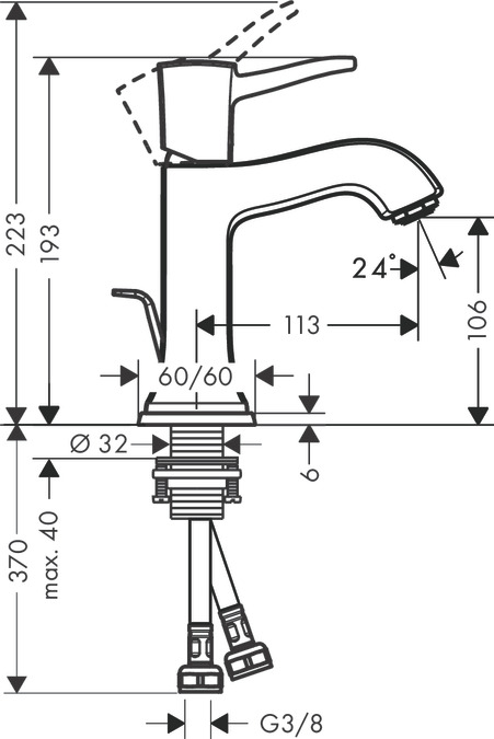 Фото Смеситель для раковины hansgrohe Metropol Classic 31300090