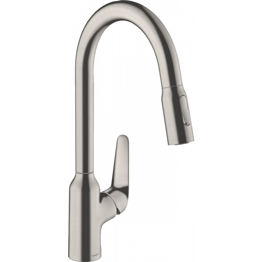 Фото Смеситель для кухни hansgrohe Focus M42, 220, 2jet, sBox, 71820800 с вытяжным душем сталь