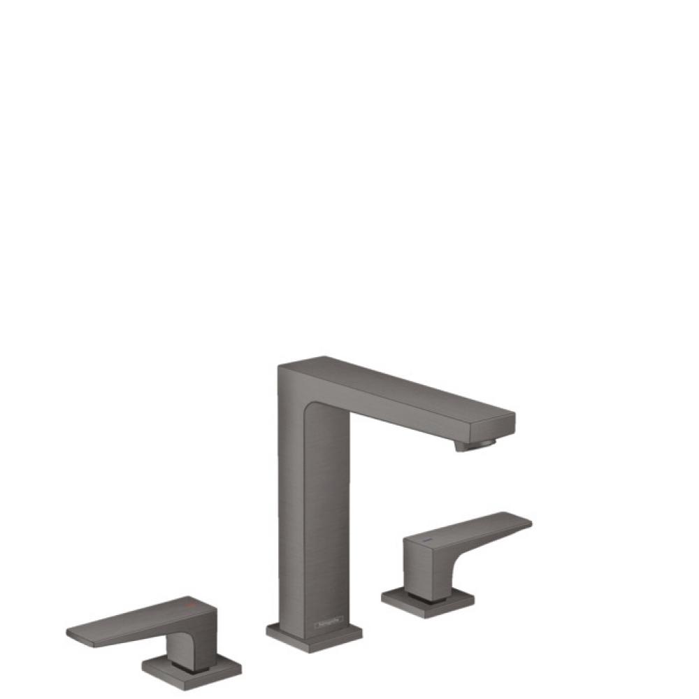 Фото Смеситель для раковины hansgrohe Metropol 160 32515340 на 3 отверстия, со сливным клапаном Push-Open, шлифованный черный хром