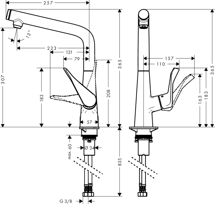 Фото Смеситель для кухни hansgrohe METRIS 14883800
