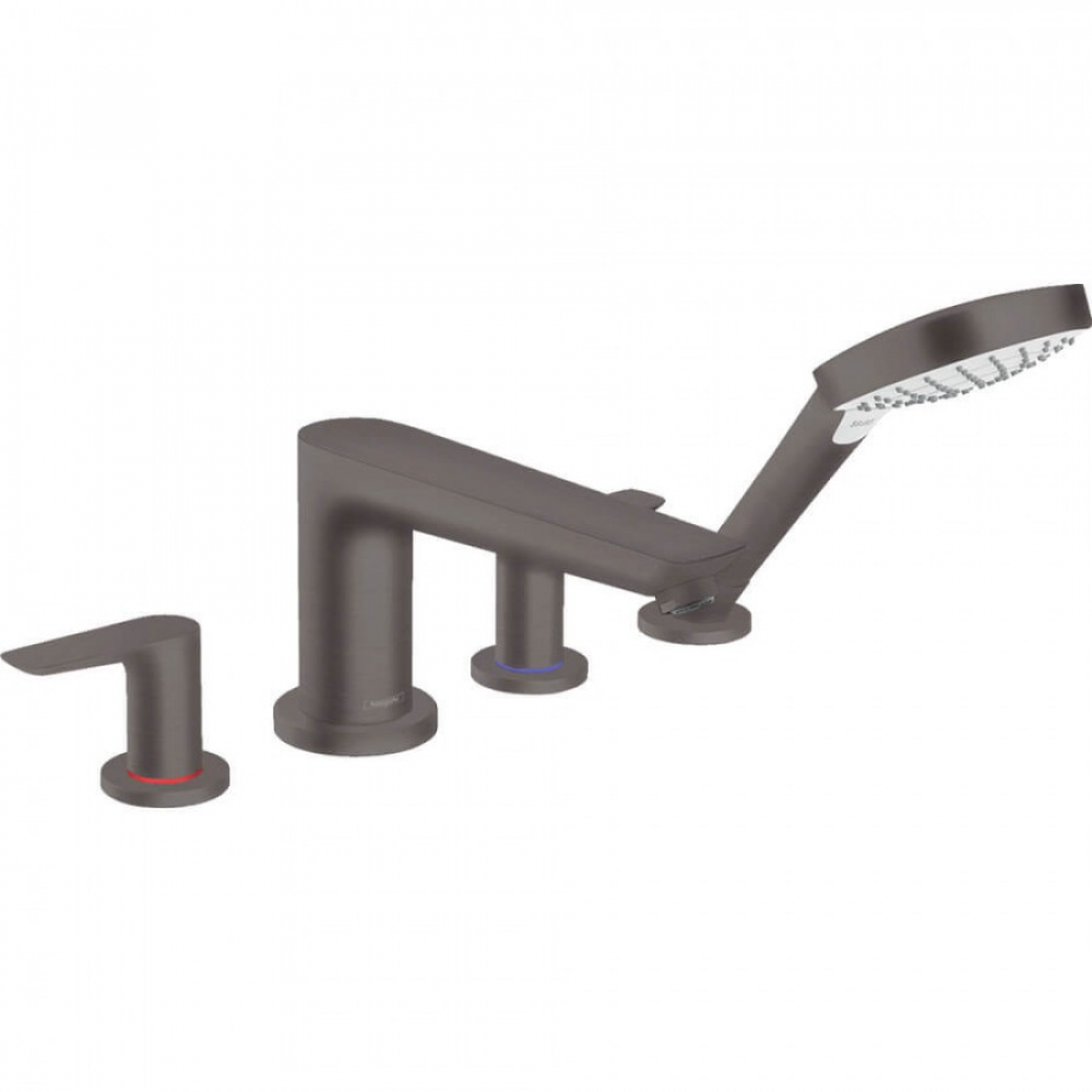 Фото Смеситель на край ванны hansgrohe Talis E 71748340 на 4 отверстия, шлифованный черный хром
