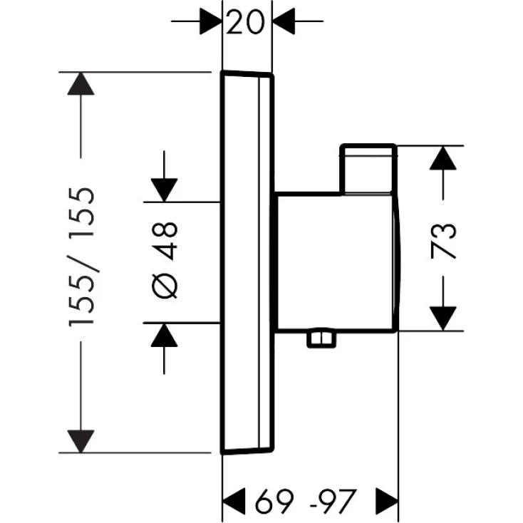Фото Смеситель для душа с термостатом hansgrohe Select Highflow 15760990 полированное золото