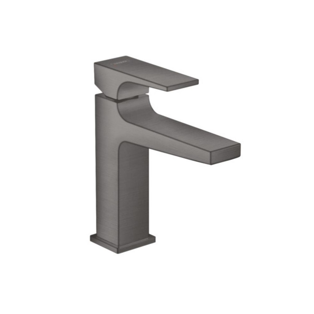 Фото Смеситель для раковины hansgrohe Metropol 110 32507340 со сливным клапаном Push-Open, шлифованный черный хром