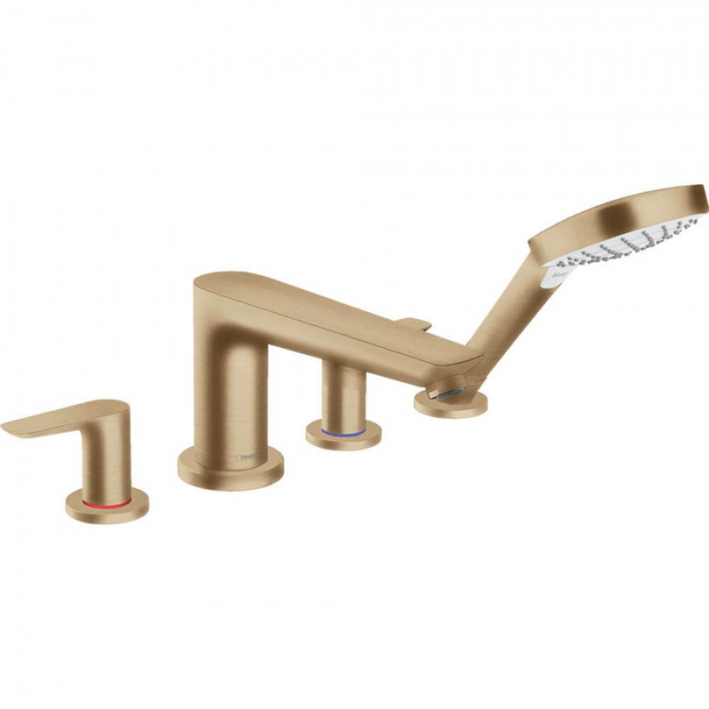 Фото Смеситель на край ванны hansgrohe Talis E 71748140 на 4 отверстия, шлифованная бронза