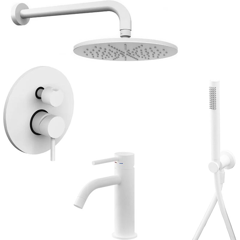 Фото Комплект смесителей Paffoni Light KITLIG018BO071, белый матовый