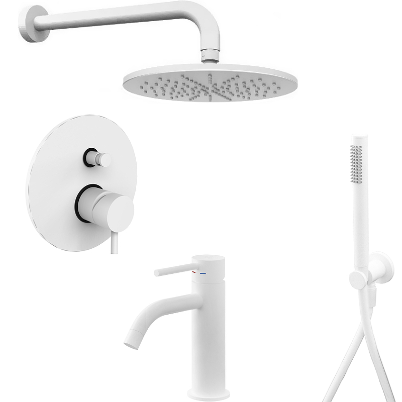 Фото Комплект смесителей Paffoni Light KITLIG015BO071, белый матовый