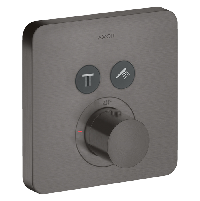 Фото Внешняя часть термостата для душа Axor ShowerSelect 36707340 шлифованный черный хром