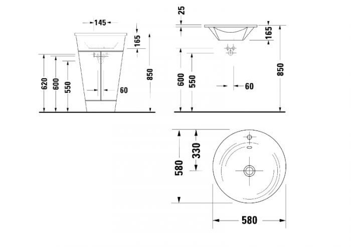 Фото Раковина Duravit Starck 1 04065800001-WG
