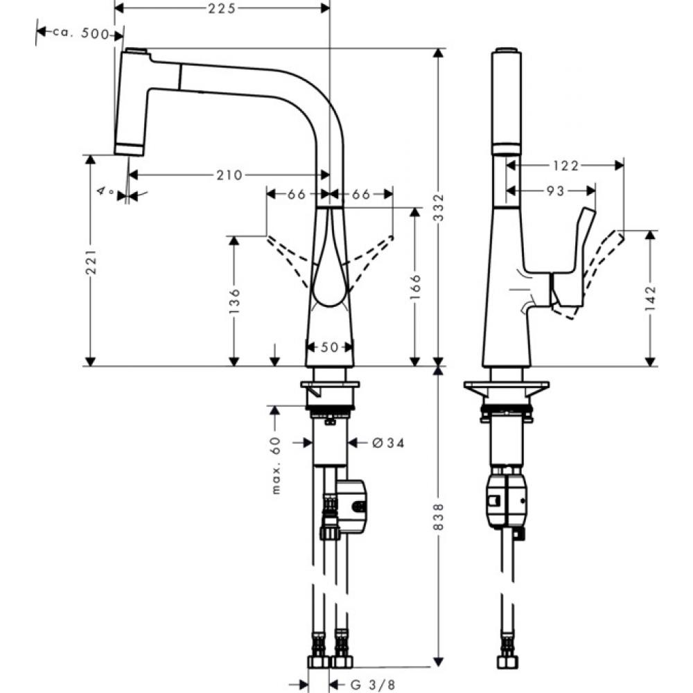 Фото Смеситель для кухонной мойки hansgrohe Metris 14834000
