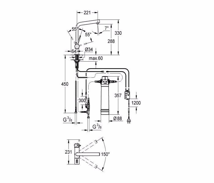 Фото Смеситель для кухни Grohe GROHE Blue Pure 31345002