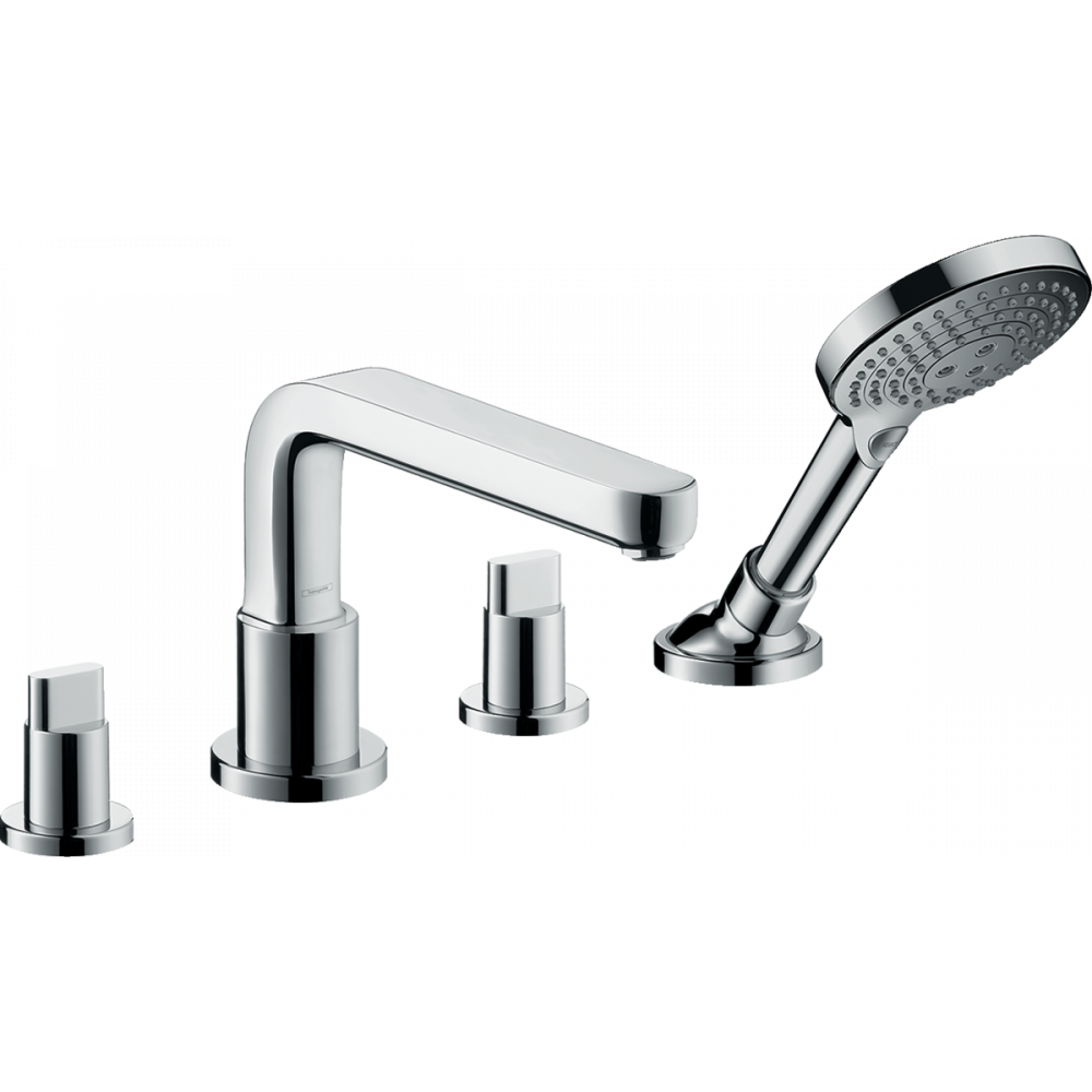 Фото Смеситель на край ванны hansgrohe Metris S 31447000 на 4 отверстия, излив 22 см, хром