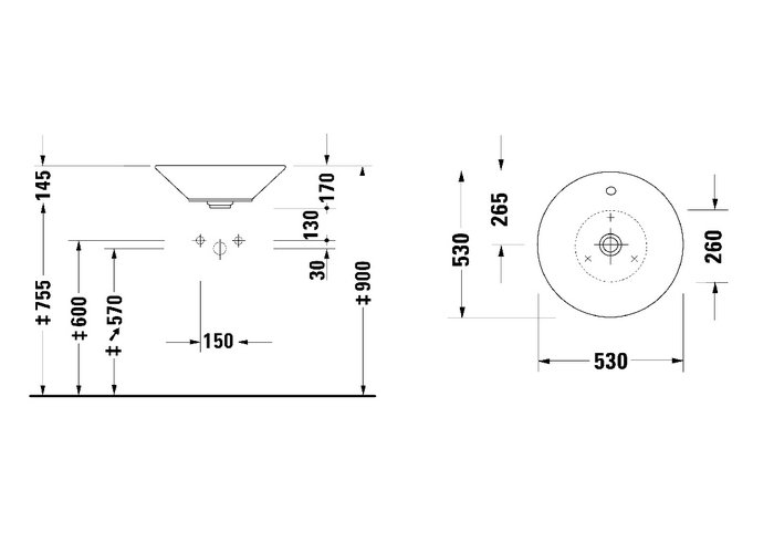 Фото Раковина Duravit Starck 1 04085300001-WG