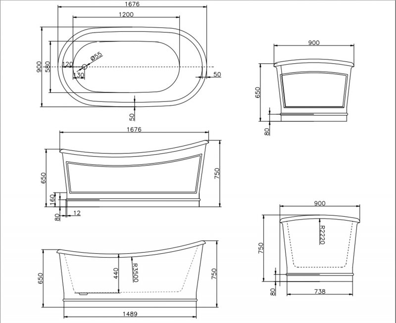 Фото Акриловая ванна Belbagno 167.6x90 BB32-CF36
