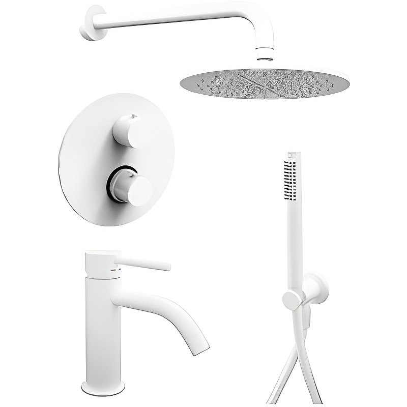 Фото Комплект смесителей Paffoni Light KITLIQ018BO071, белый матовый