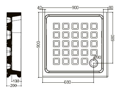 Фото Душевой поддон KERASAN Retro 90*90 1338bi