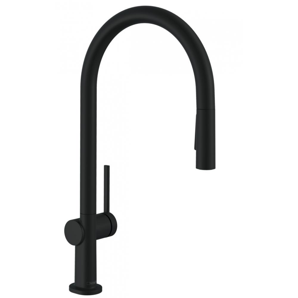 Фото Смеситель для кухни hansgrohe Talis M54 72801670 с вытяжным душем, матовый черный