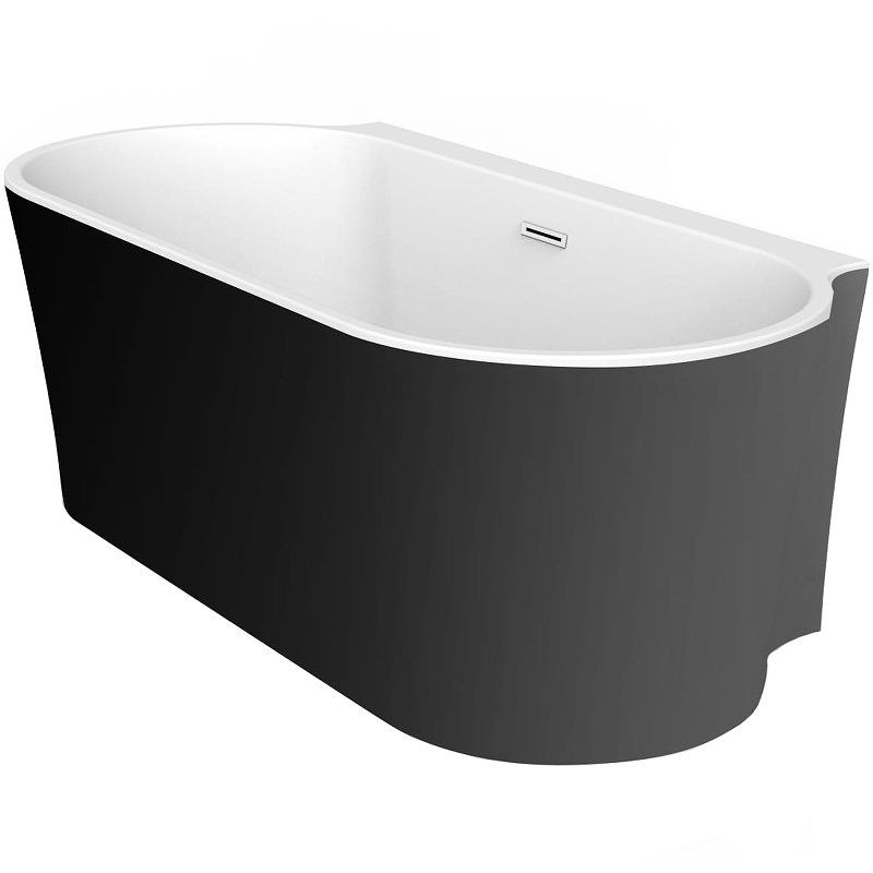 Фото Акриловая ванна BelBagno 170x80 BB409-1700-800-W/NM черно-белая