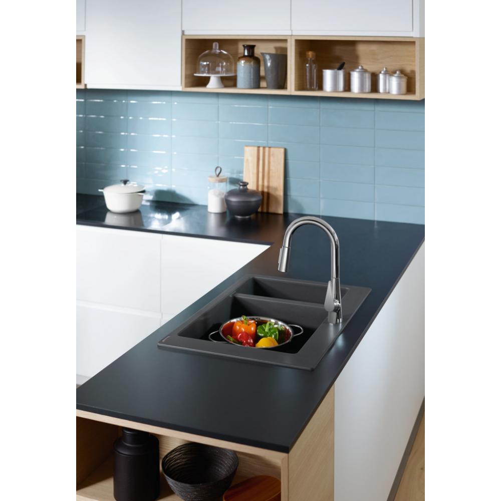 Фото Смеситель для кухни hansgrohe Talis M51 73850800 с вытяжным душем, сталь