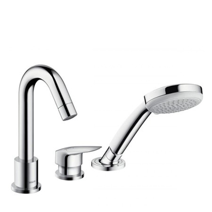 Фото Смеситель на борт ванны Hansgrohe Logis 71313000 с душевым гарнитуром