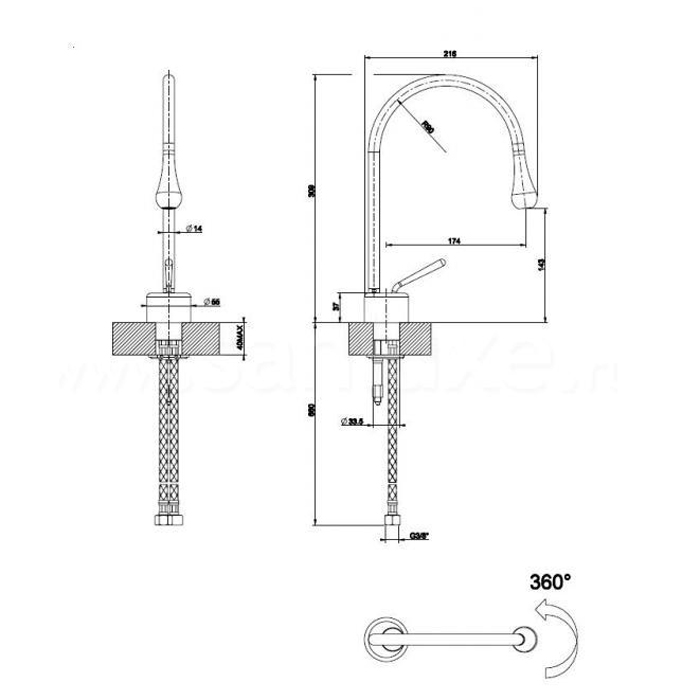 Фото Смеситель для раковины Gessi Goccia 33601#279 белый матовый