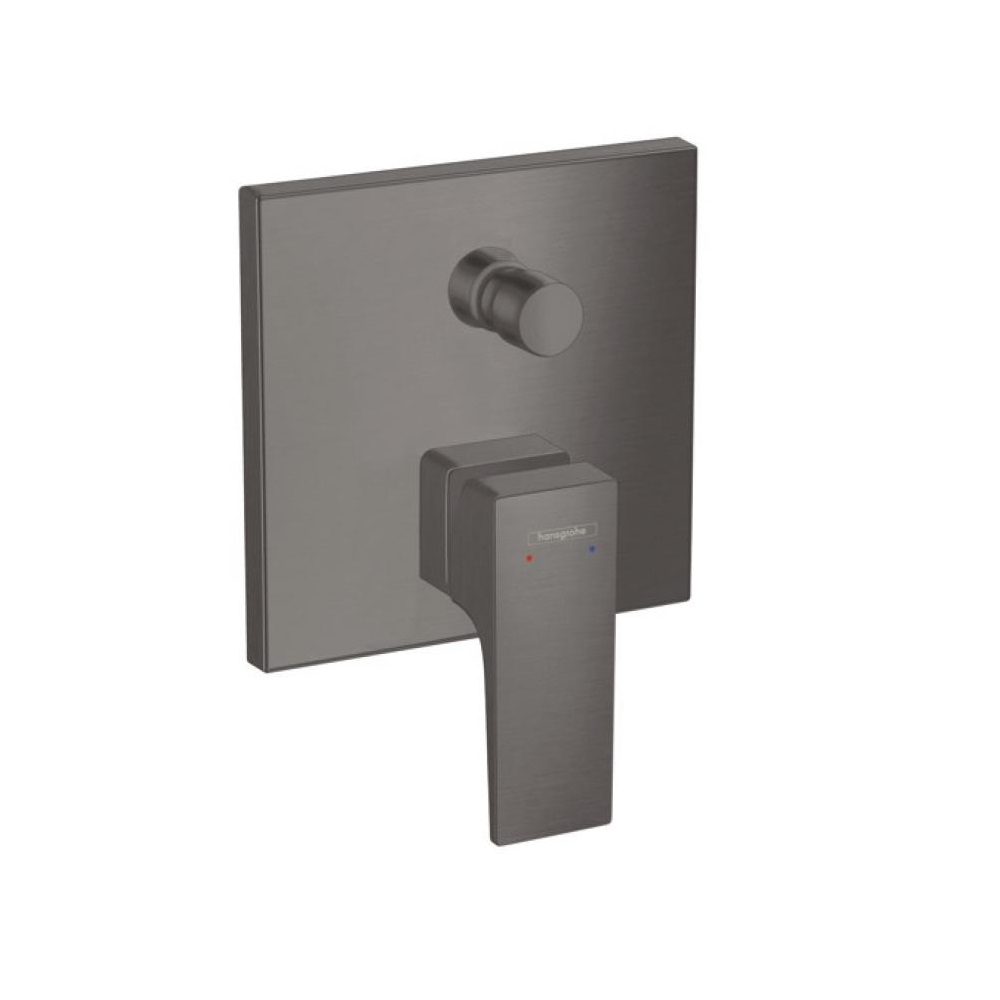 Фото Смеситель для ванны hansgrohe Metropol 32546340 со встроенной защитной комбинацией, СМ, шлифованный черный хром