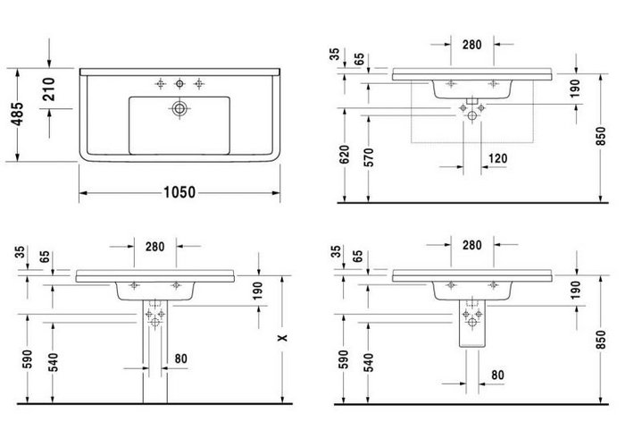 Фото Раковина Duravit Starck 3 0304800000