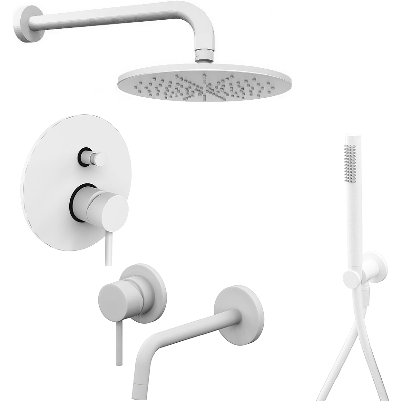 Фото Комплект смесителей Paffoni Light KITLIG015BO006, белый матовый