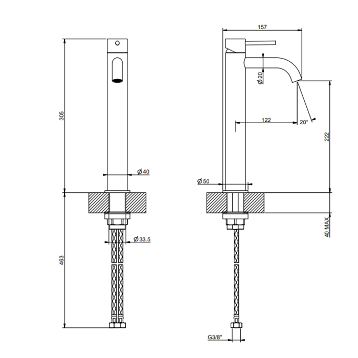Фото Смеситель для раковины Gessi 316 54009#299 черный