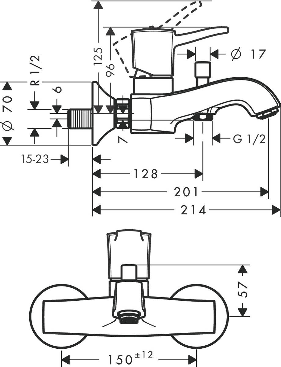 Фото Смеситель для ванны hansgrohe Metropol Classic 31340090