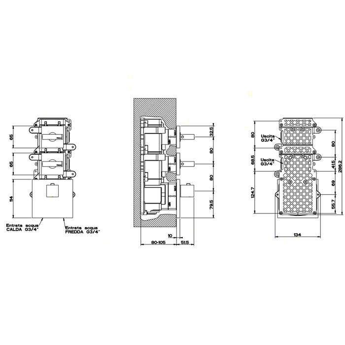 Фото Смеситель для душа Gessi Rettangolo 43214#031