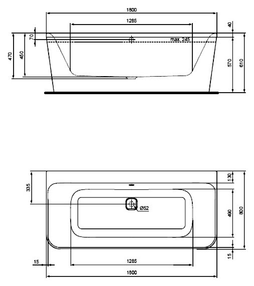Фото Акриловая ванна Ideal Standard Tonic II 180x80 E399601