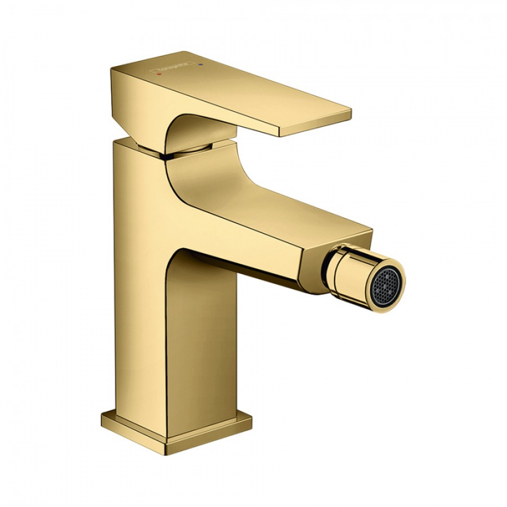 Фото Смеситель для биде hansgrohe Metropol 32520990 со сливным клапаном Push-Open, полированное золото