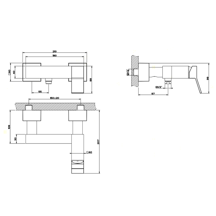 Фото Смеситель для душа Gessi Rettangolo K 53031#031