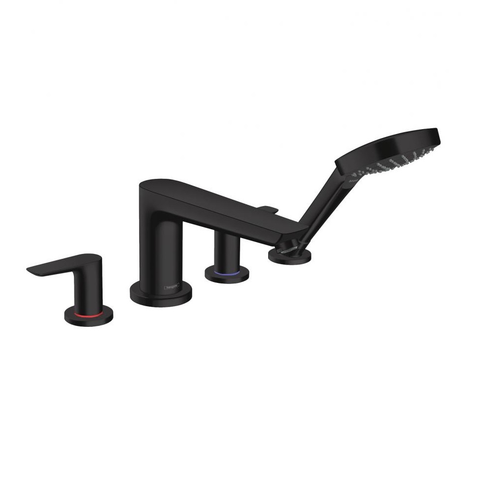 Фото Смеситель на край ванны hansgrohe Talis E 71748670 на 4 отверстия, матовый черный