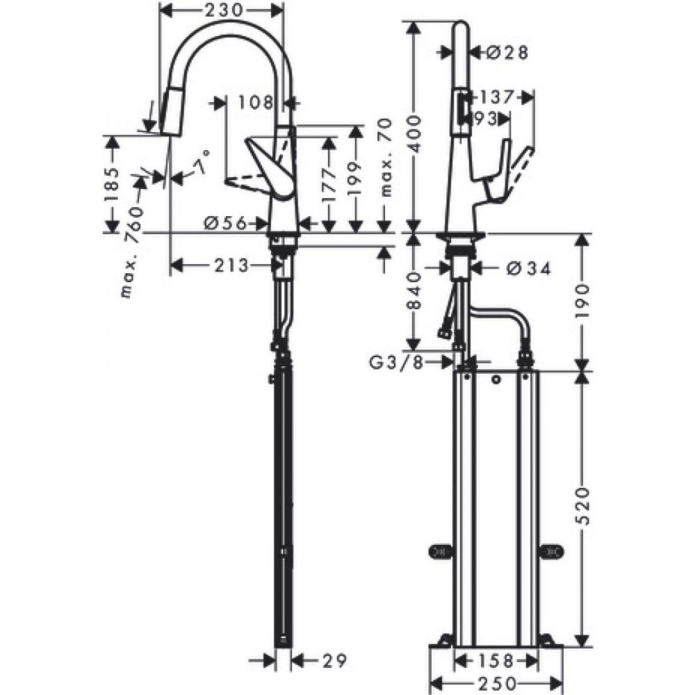 Фото Смеситель для кухни hansgrohe Talis M51 73851000 с вытяжным душем