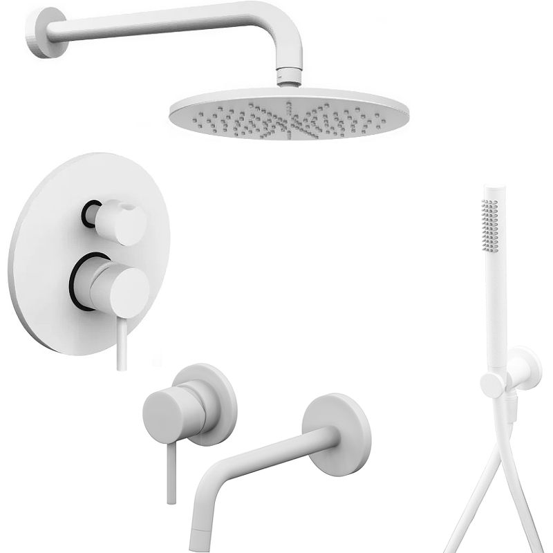 Фото Комплект смесителей Paffoni Light KITLIG018BO006, белый матовый