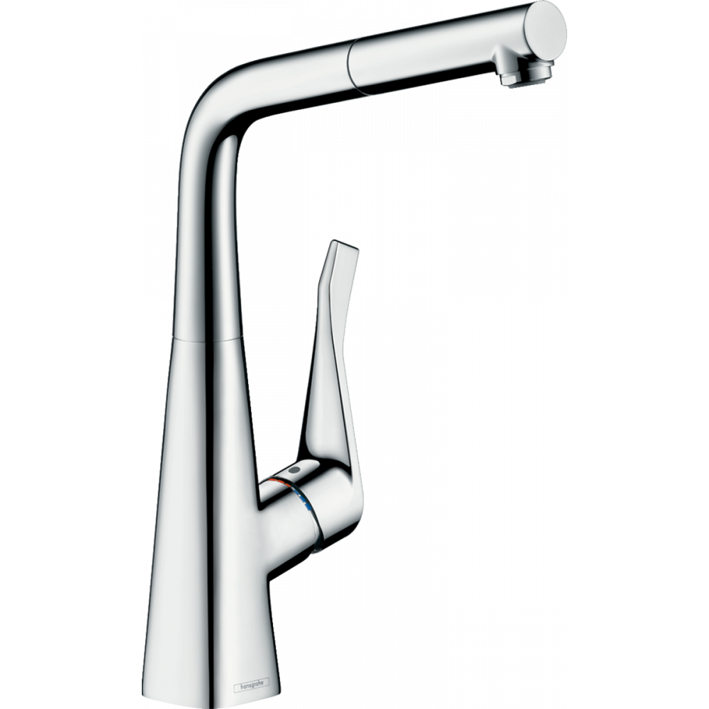 Фото Смеситель для кухни hansgrohe Metris M71, 320, 1jet, sBox 73812000 с вытяжным изливом, хром