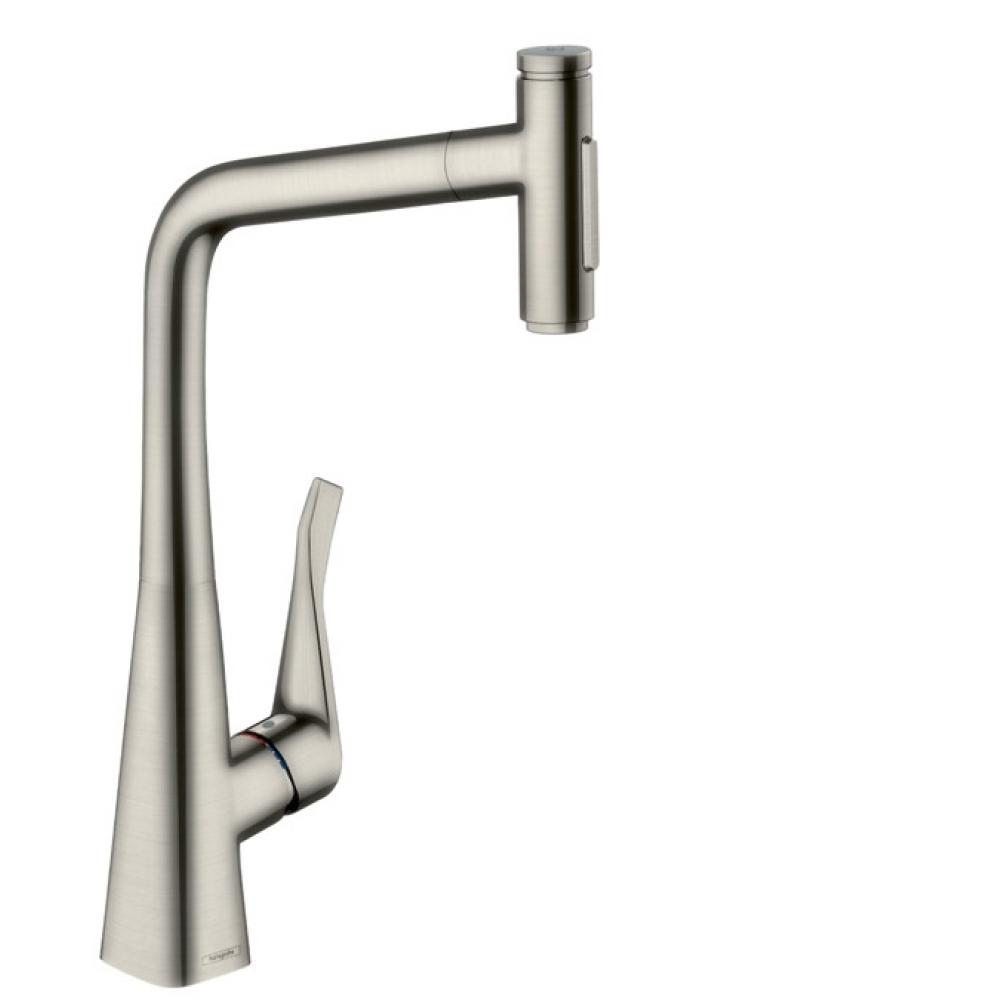 Фото Смеситель для кухни hansgrohe Metris Select M71 320 73816800 с вытяжным душем, 2jet, sBox, сталь