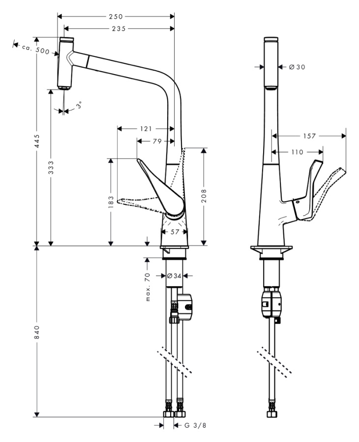 Фото Смеситель для кухни hansgrohe Metris 14884000