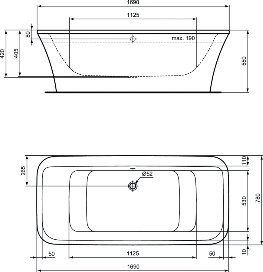 Фото Акриловая ванна Ideal Standard Connect Air E113801 170x80